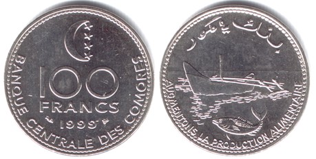 Comoros 100 Francs 1999