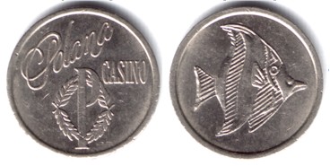 Bi-metallic casino token from the Polana Casino