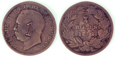 Luis I Ten Reis counter-stamped “1”