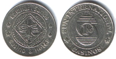 1 Dollar token from the Kalahari Sands Hotel and Casino