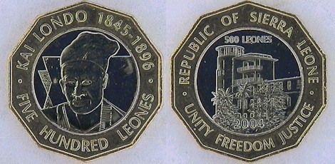 The new circulation bi-metallic 500 Leones coin