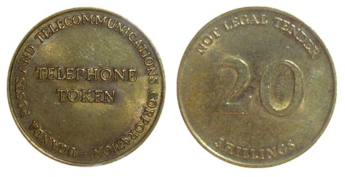 Uganda 20 Shillings Telephone Token