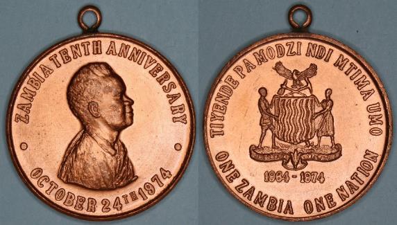 A medallic piece for Zambia’s Tenth Anniversary